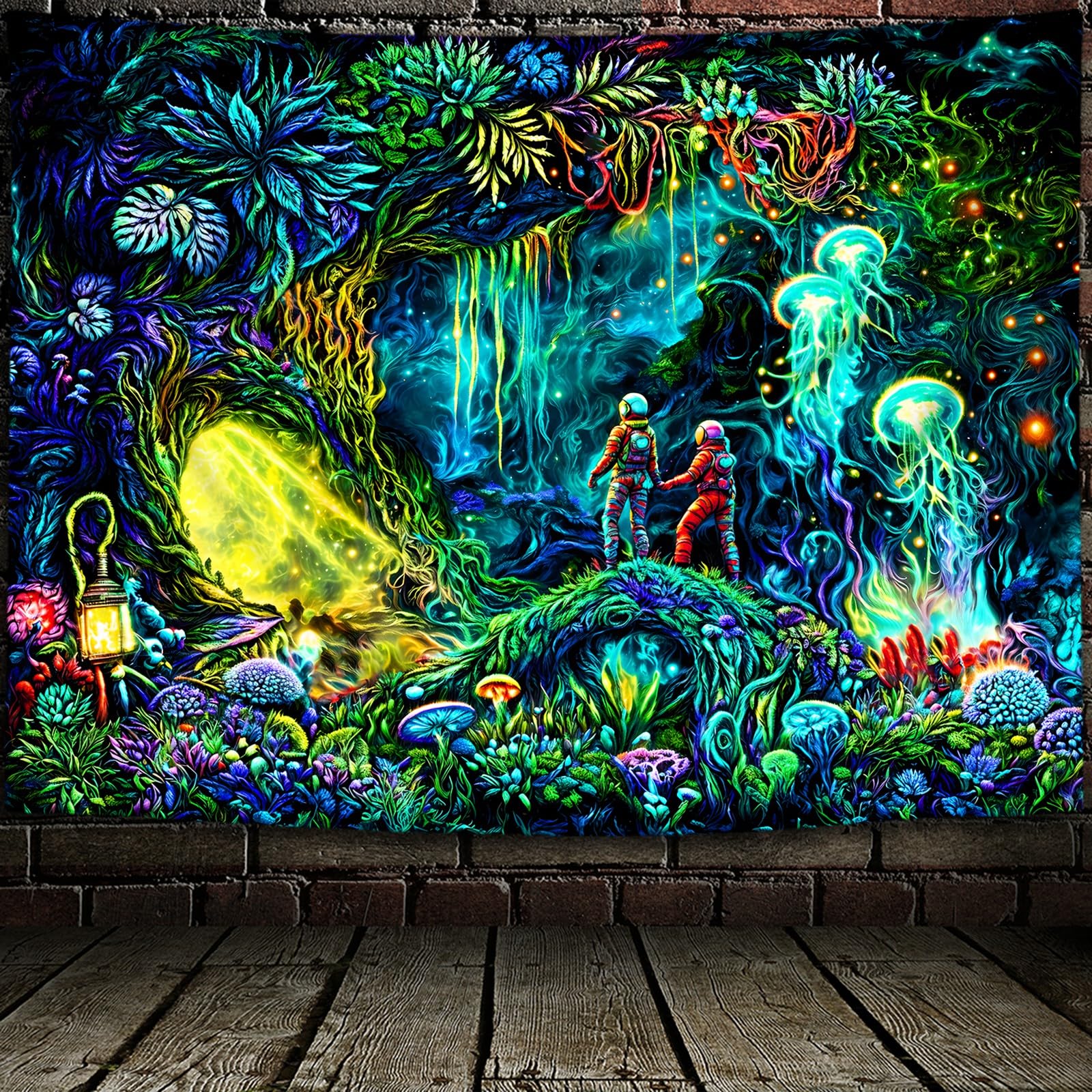 Enchanted Forest Bedroom Mural Under The Blacklight At