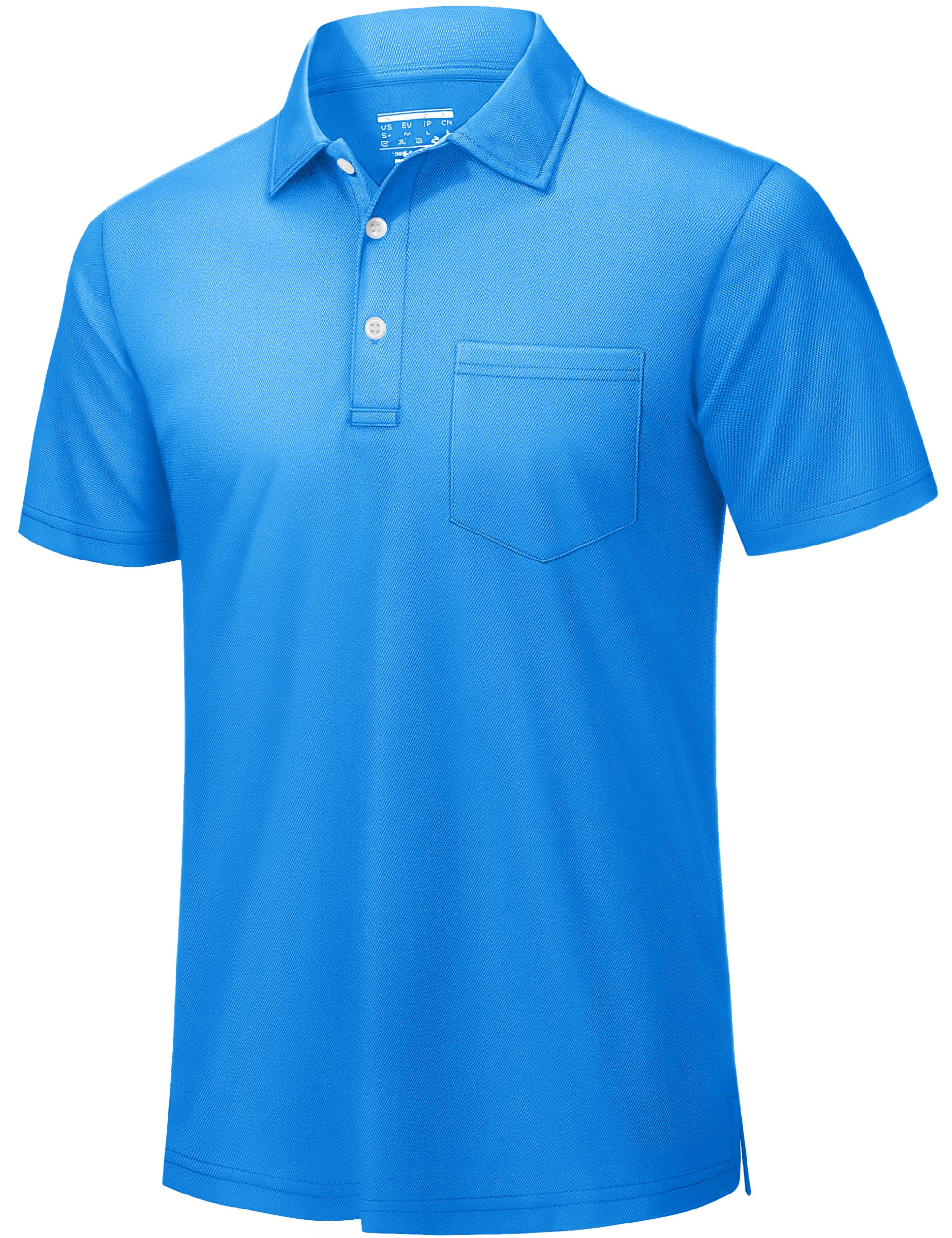 TACVASEN Mens Polo Shirts with Pocket Mens Golf Shirt Short Sleeve Performance Dry Fit Golf Work Athletic Polos