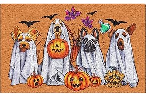 Halloween Door Mat Outdoor, Friendly Ghost Welcome Doormat