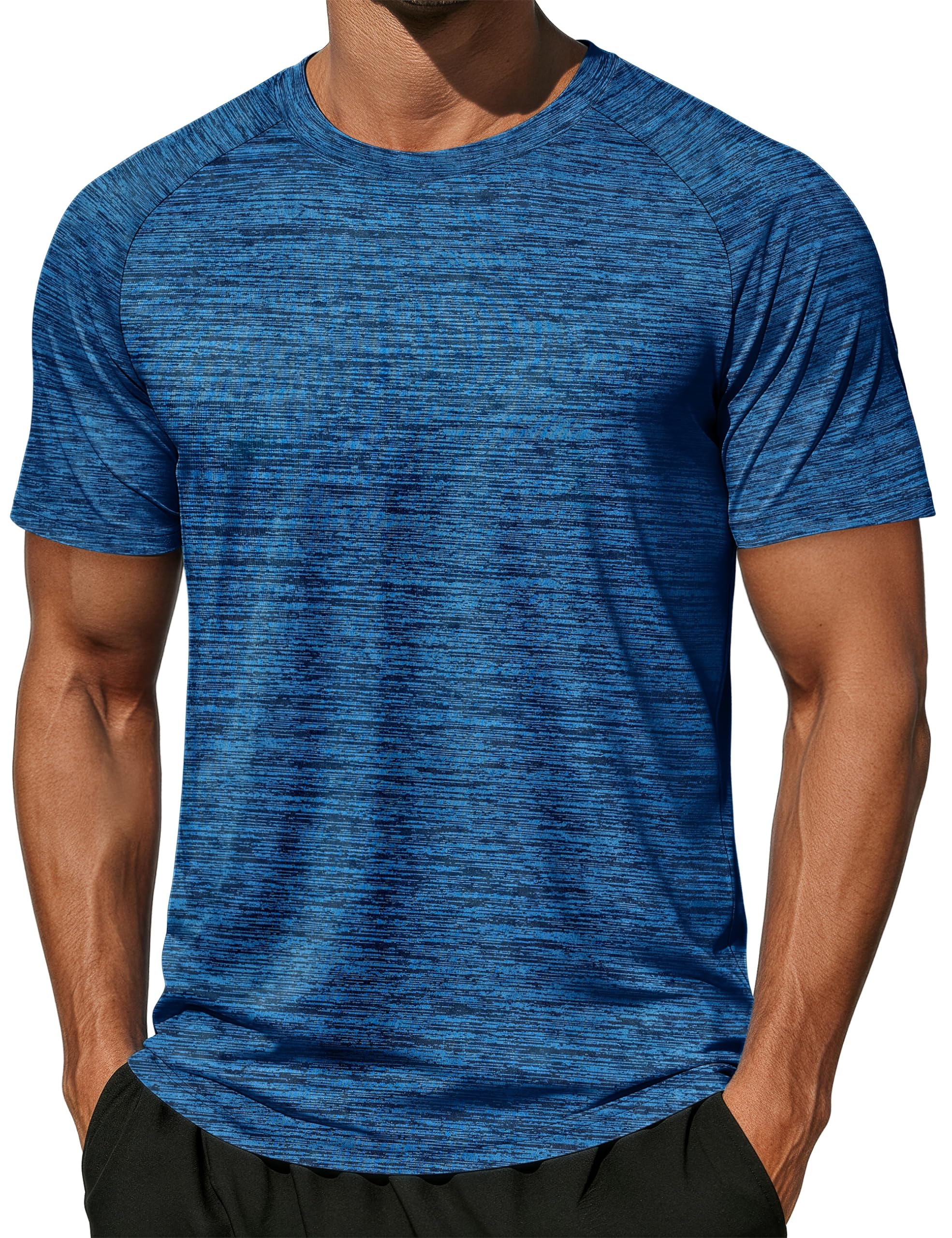 Men's Short Sleeve Moisture Wicking Shirts Athletic Running Workout T-Shirts Performance Breathable Tshirt