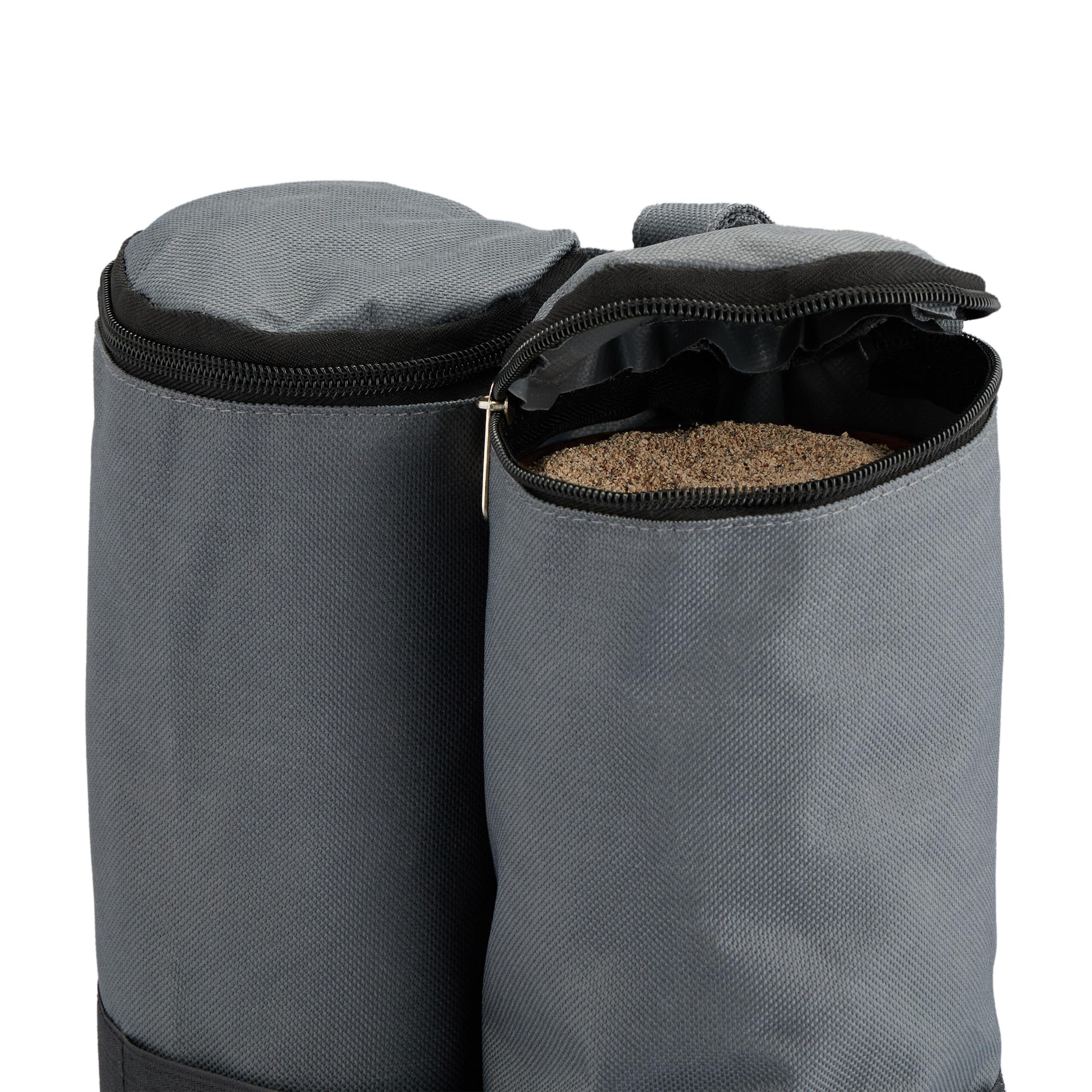 Relaxdays Peso per Gazebo, Set da 4, Sacchi in Tessuto Oxford da Riempire con Sabbia, Zavorre per Padiglione, Grigio