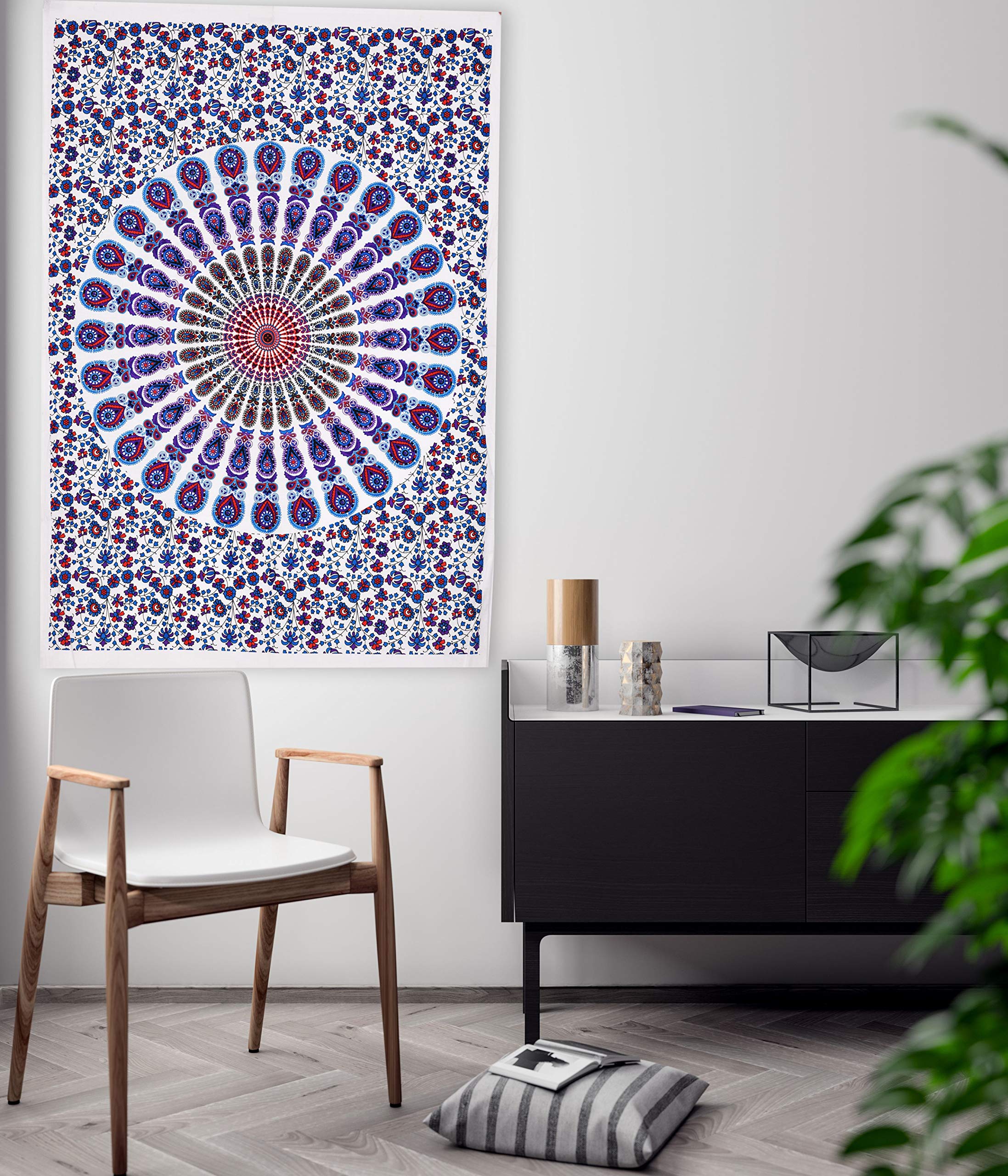 Craft TradeCraft Trade Tapestry Psychedelic Boho Bohemian Wall Hanging Cotton Poster for Home Living Decor (Multi Colour, 30 X 40 Inches)