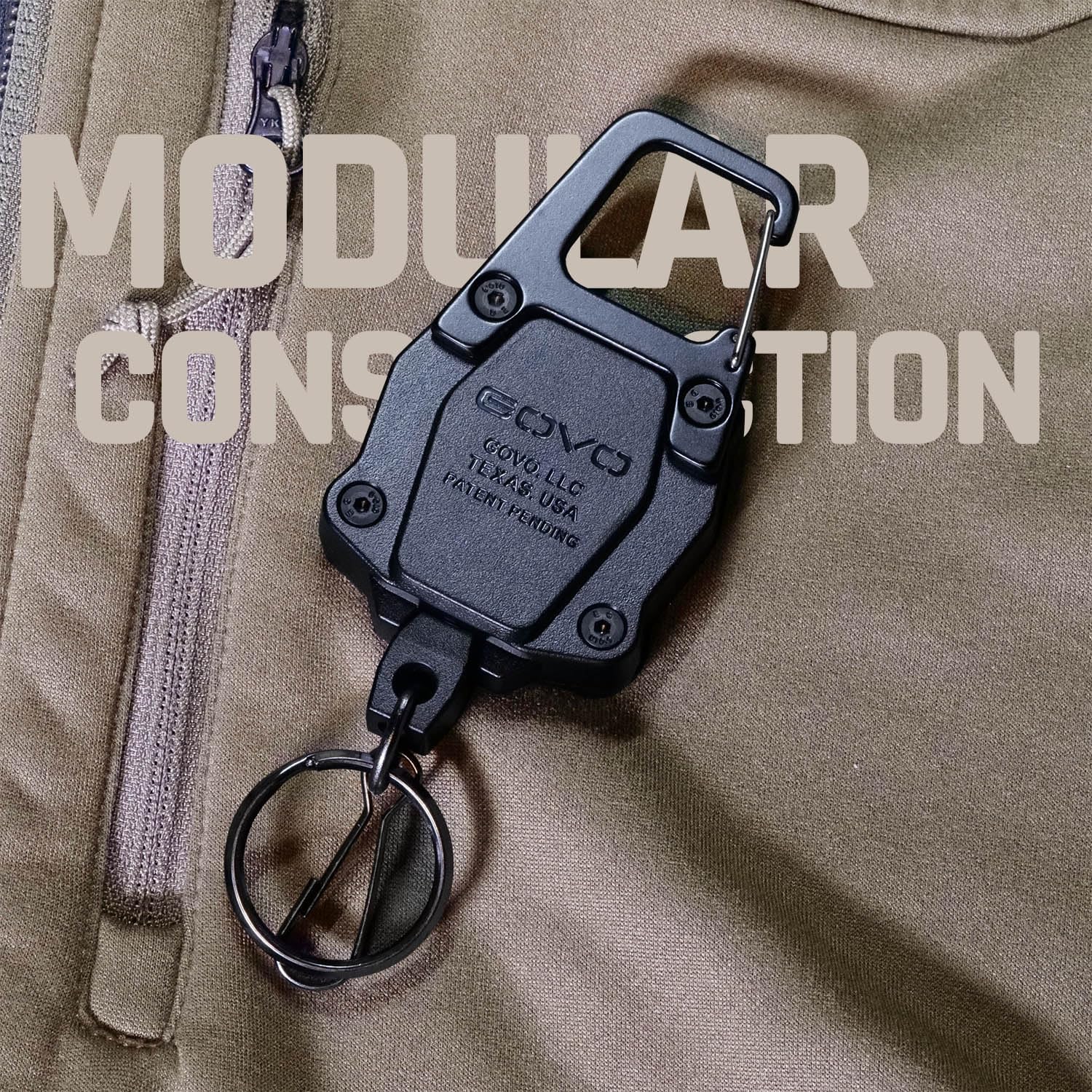 GOVO T1 Retractable Keychain, 9.5 Oz Retraction Force, 34” Steel Cable