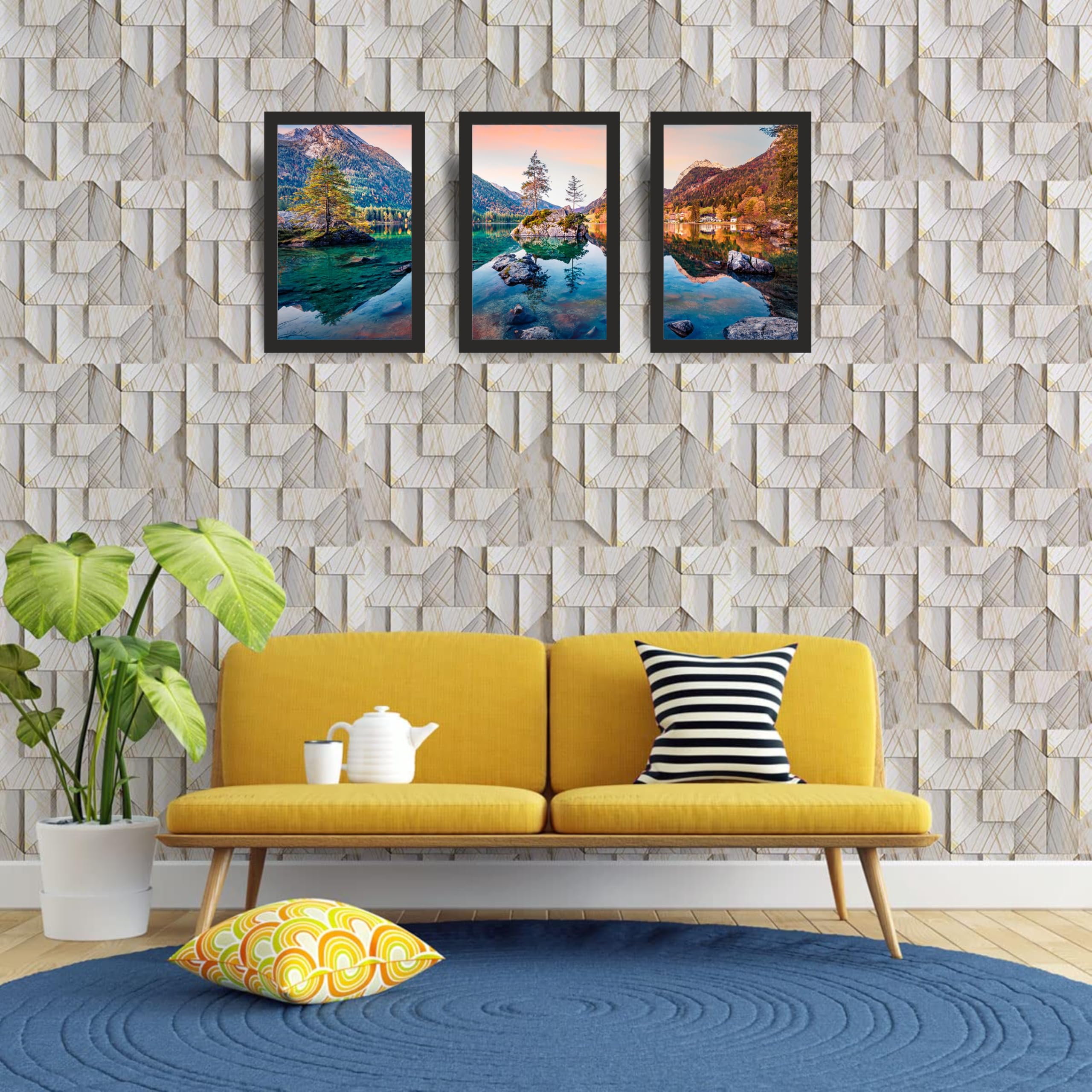 Mountain Lake Wall Art Frame Set of 3