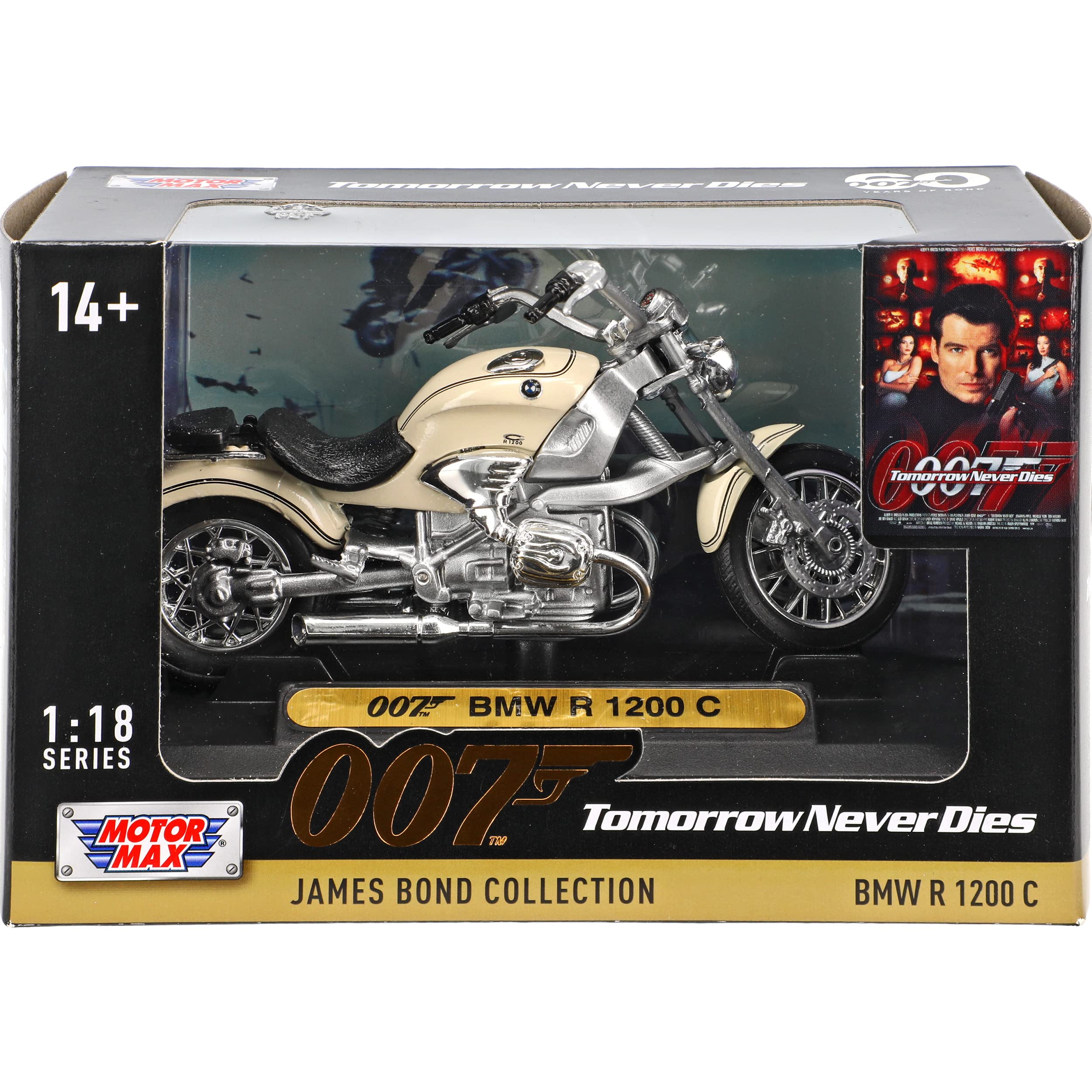 Motormax BMW R1200CL Modellmotorrad 1:18 – Mit Personalisiertem Wunschkennzeichen, Ca. 14 Cm