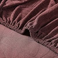 Vista 8 de OKYUK Wingback - Funda para silla, 2 piezas, tela jacquard de elastano, elástica, con respaldo de ala, funda para silla, muebles, sofá con parte