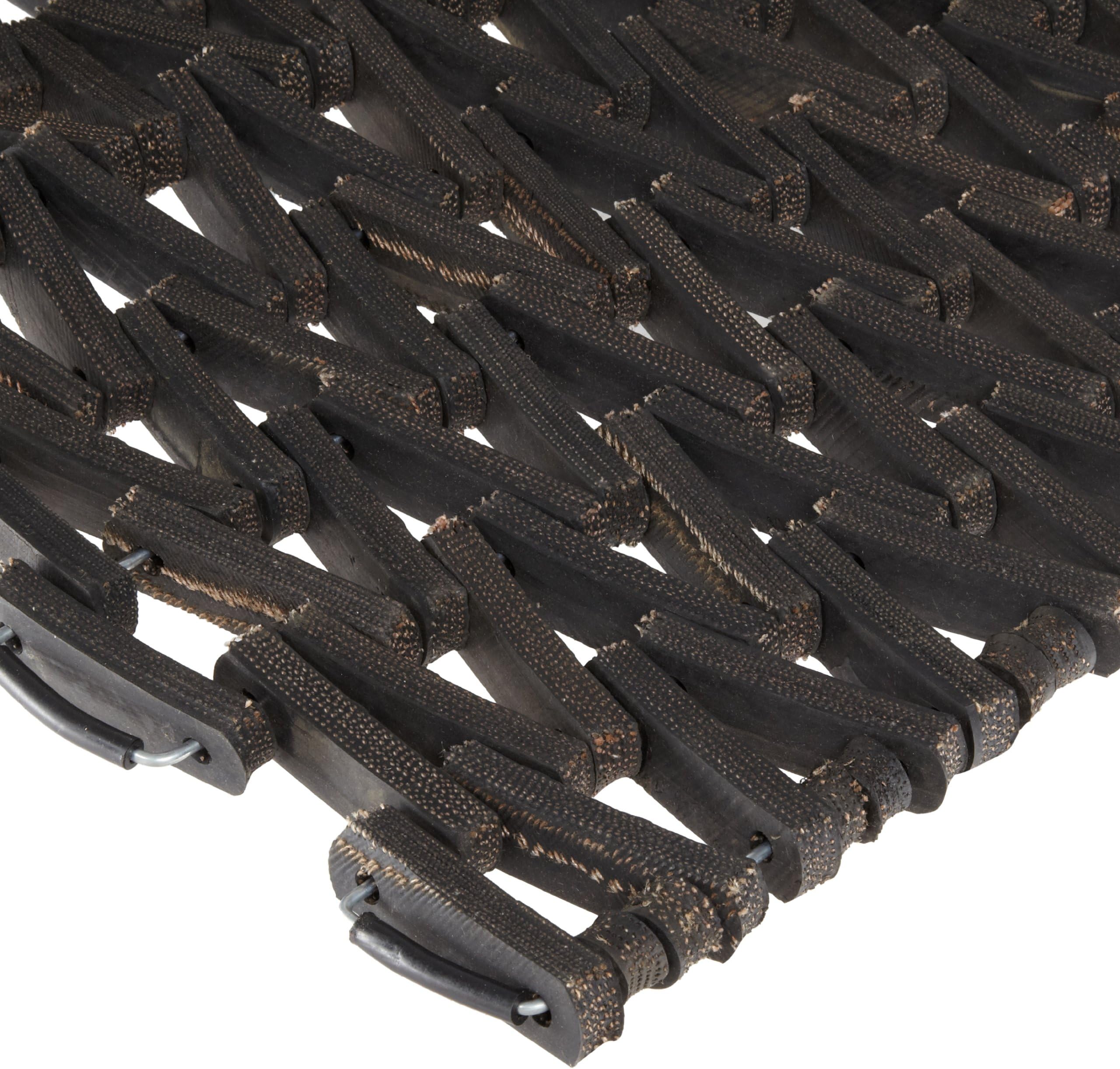 Durable Durite Recycled Tire-Link Outdoor Entrance Mat, Herringbone Weave, 14" x 22", Black
