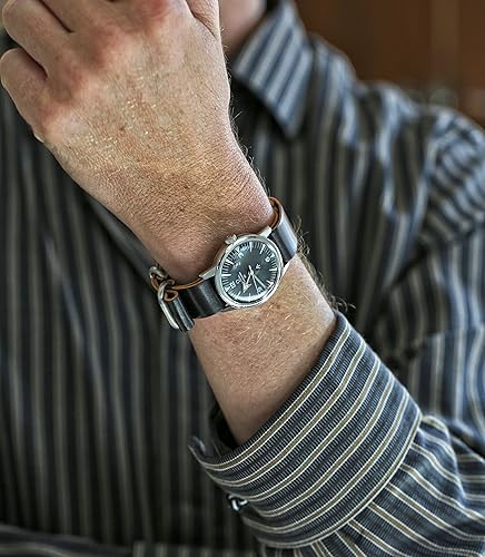 Vista 5 de Da Luca Correa de reloj militar cordobés fabricada en Estados Unidos (hebilla mate) 0.709 in, 0.787 in, 0.866 in, 0.945 in, 1.024 in