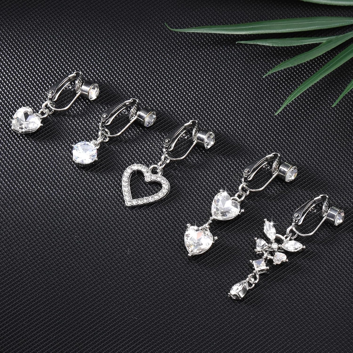 5Pcs Fake Belly Button Piercing Clip On Belly Button Rings for Women Men | Non Piercing, Metal, Silver