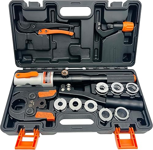 Miniatura 2 de Herramienta de prensado hidráulica de accesorios de tubo de cobre con troqueles de 12,34 y 1 pulgada para montaje de tubería de cobre ProPress y