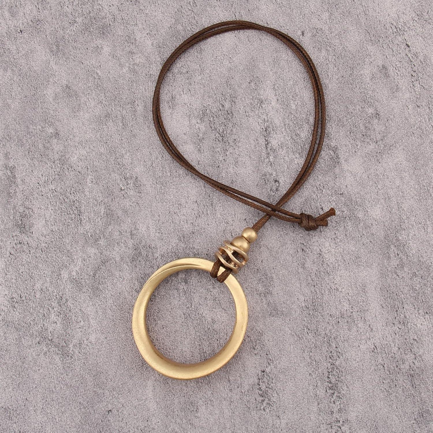 JAOYU Boho Necklace for Women Large Pendant Necklace Boho Long Choker Leather Gold Necklace Vintage Earthy Jewelry Trendy - Image 7