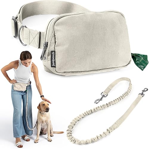 Miniatura 9 de Correa de perro manos libres con bolsa de golosinas para perros, correa de cintura elegante y moderna para pasear al perro, para llevar alrededor de