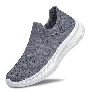 Mens Slip On Walking Shoes Comfortable Lightweight Breathable Socks Shoes Casual Mesh Tennis Gym Running Sneakers