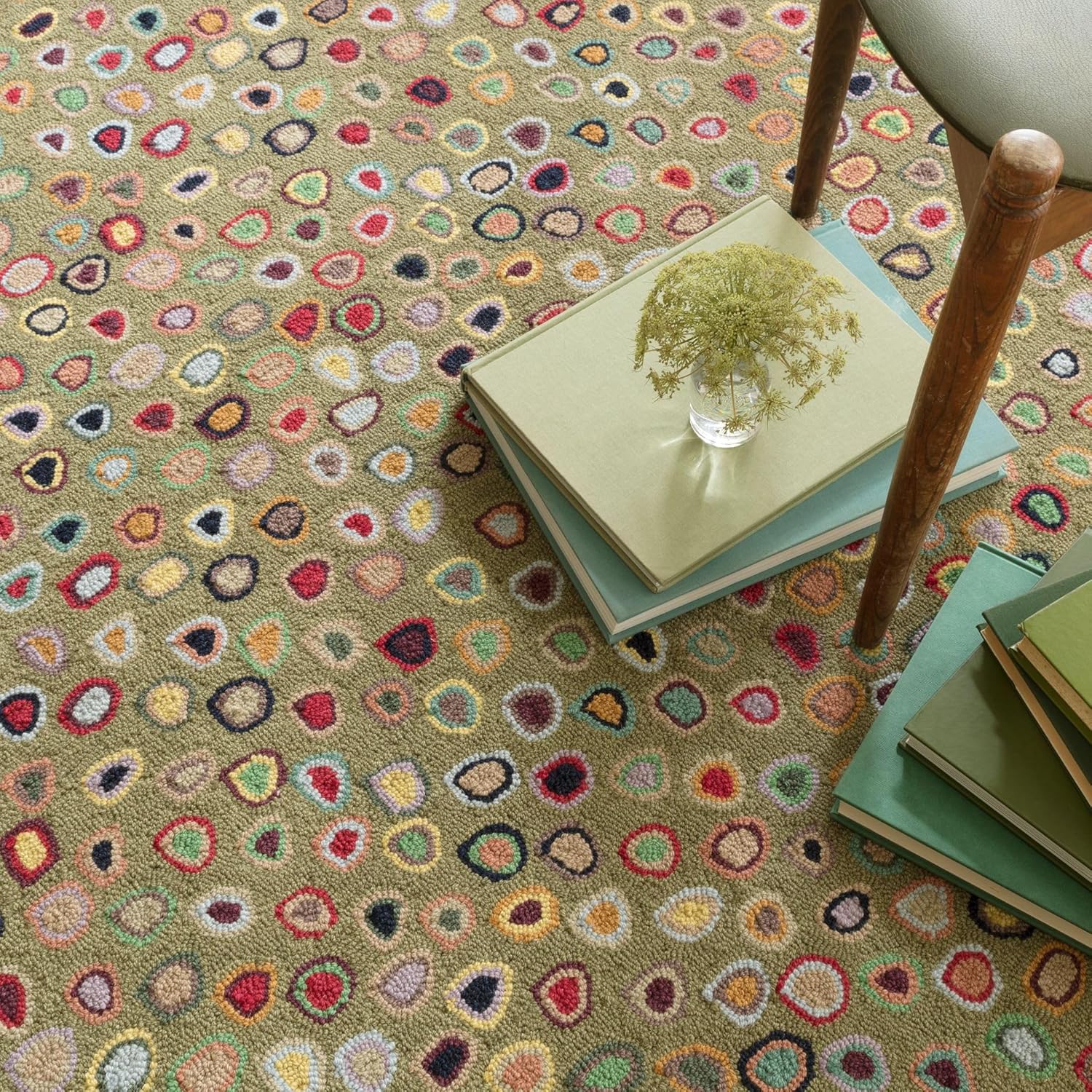 Dash and Albert Cat's Paw Wool Area Rug - 2.5' x 8' Runner Sage Geometric Hand Micro Hooked Accent Rug - Durable, High Traffic Area Living Room, Hallway, Stairs