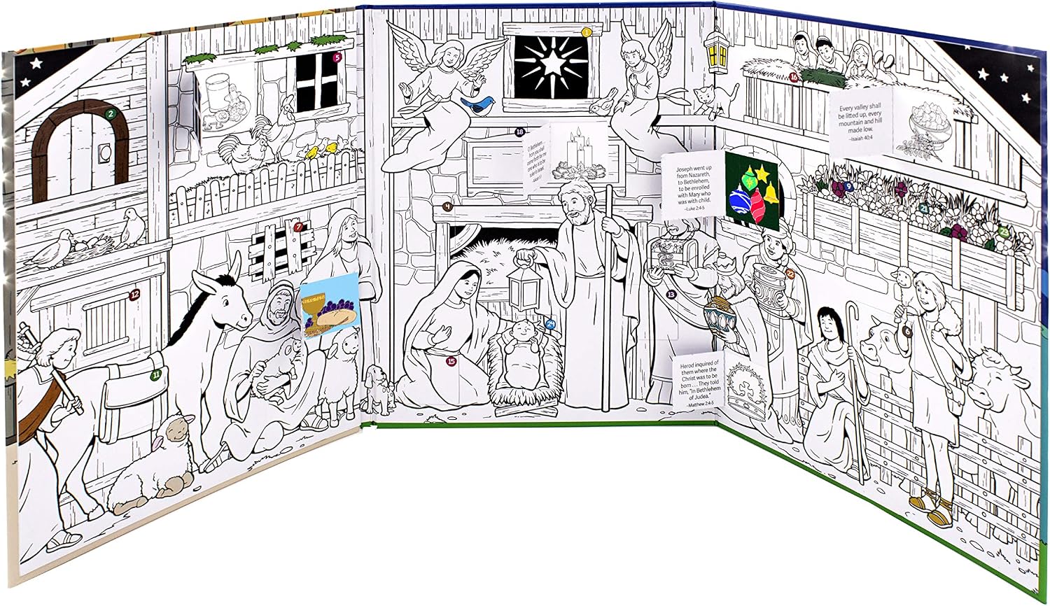 Buy Nativity Advent Calendar Coloring Book -Countdown to Christmas ...