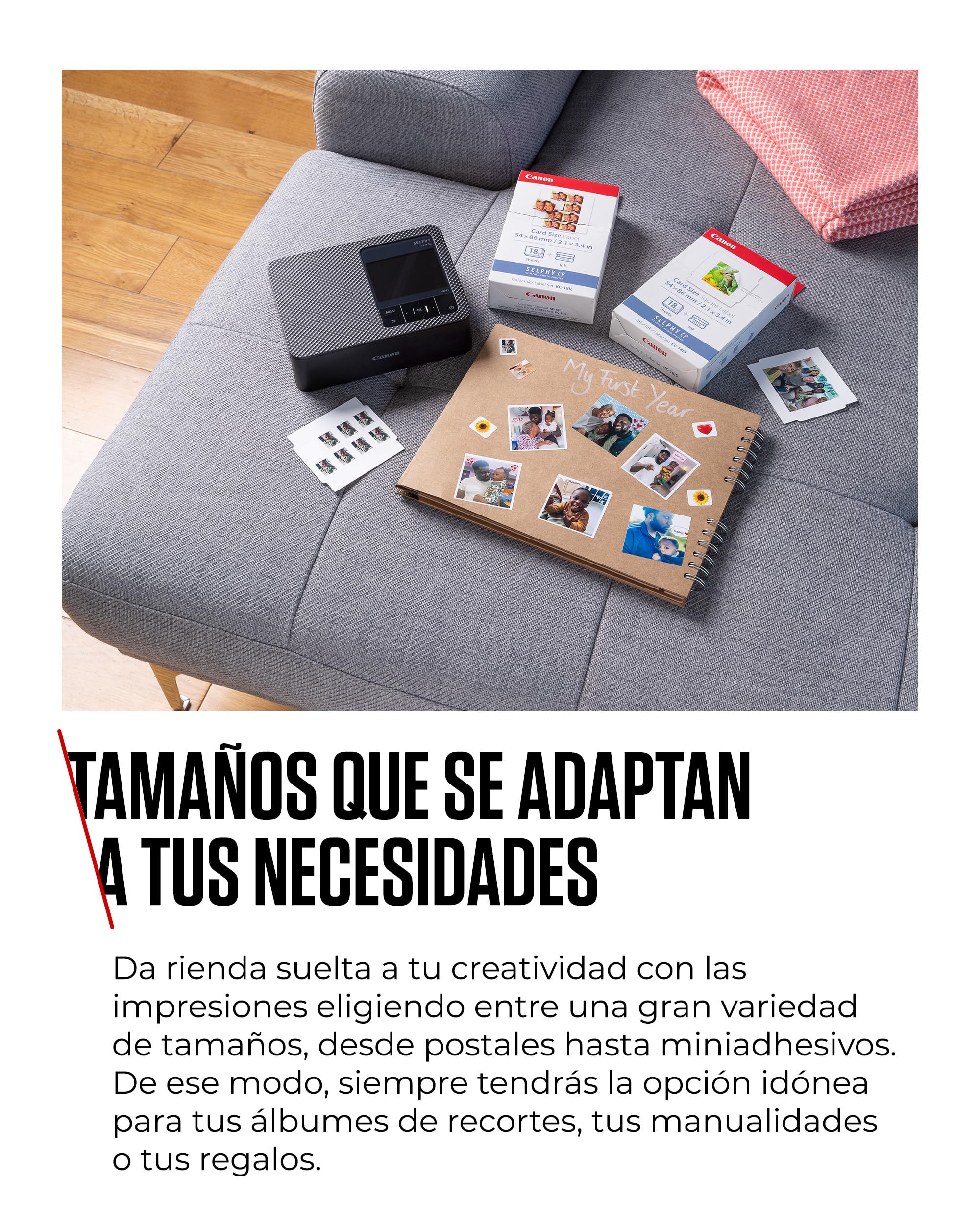 Canon Kit de Papel para Impresora fotográfica portátil SELPHY CP1500, Blanco - Impresora Bluetooth inalámbrica con Accesorios - Compacta y Ligera - con 54 Hojas de Papel 4x6 — view 6