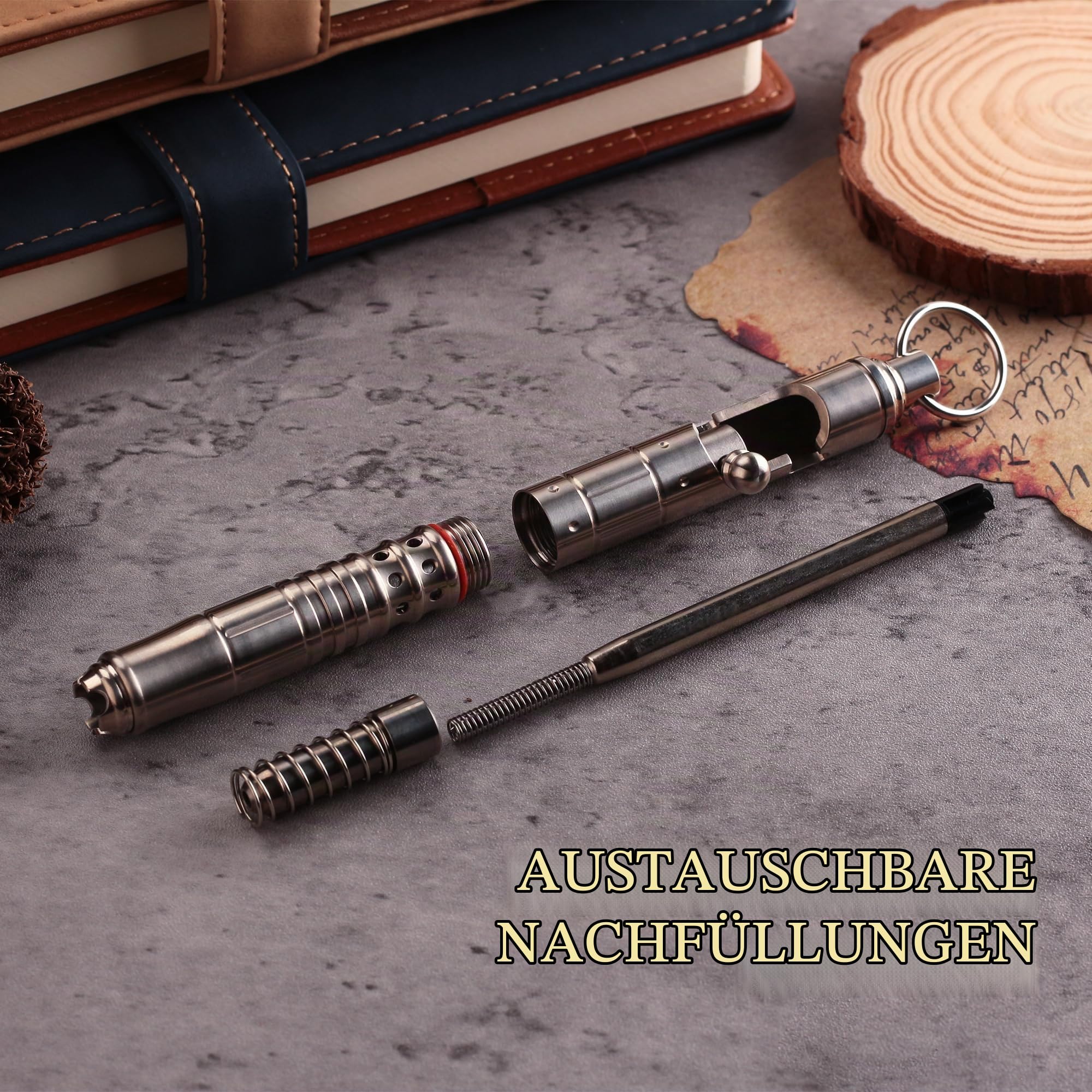 SMOOTHERPRO Kugelschreiber Titan Bolt Action Pen Kompatibel mit Parker Mine