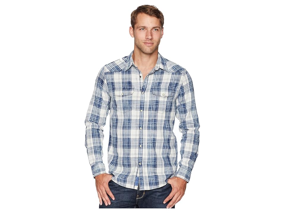 

Lucky Brand Western Stretch Poplin Shirt (Indigo Natural) Men's Clothing