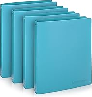 Vista 12 de Carpeta económica de 3 anillos redondos de 1 pulgada, con capacidad para 175 hojas, flexible, ligera, paquete de 4, apertura lateral, color naranja