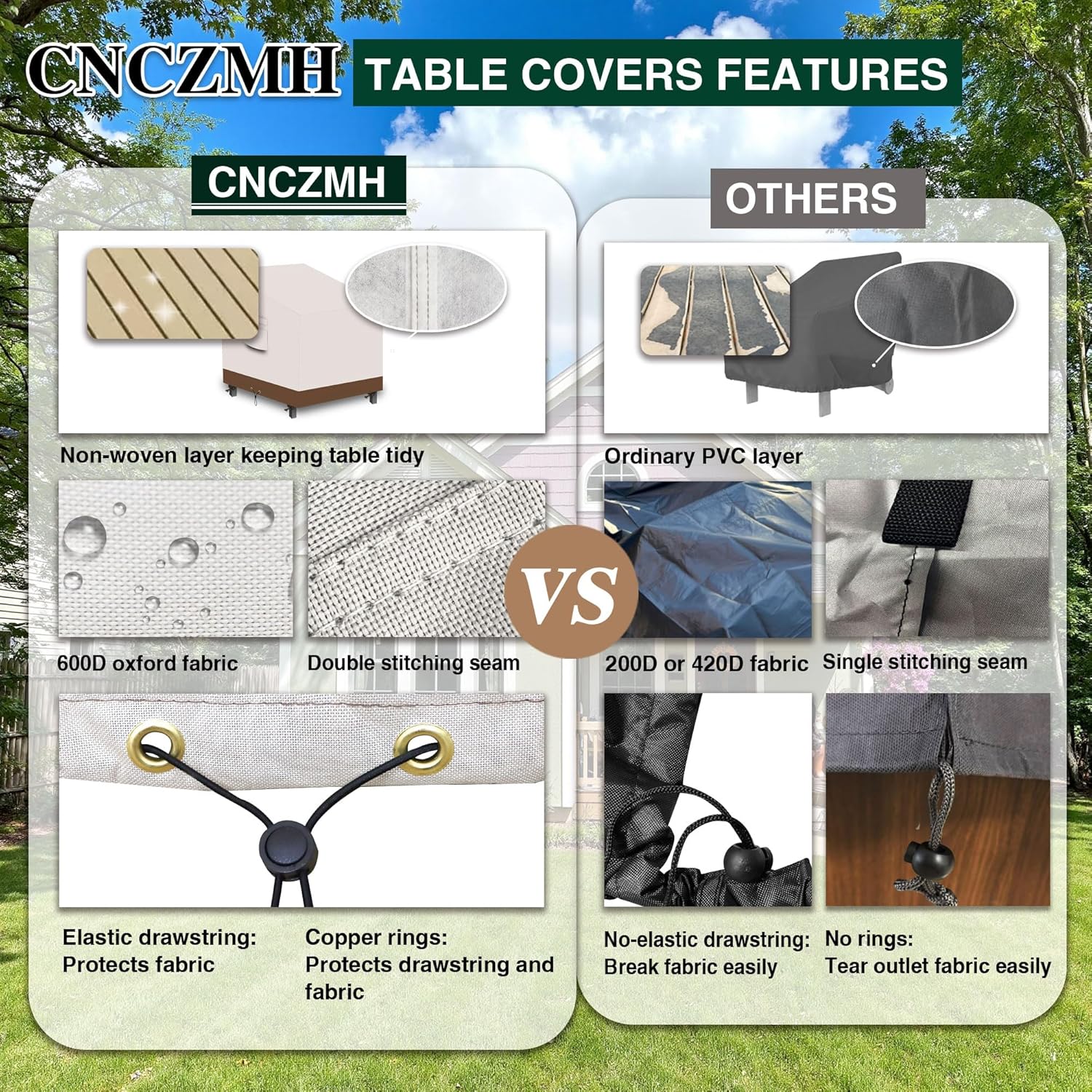 Heavy Duty Patio Chair Covers Waterproof Outdoor, 2 Pack 600D Patio Furniture Covers for Outdoor Rocking Swivel Adirondack Chairs, Lounge Deep Seat 39'' W x 37''D x 28''H/ 38''H Beige Brown