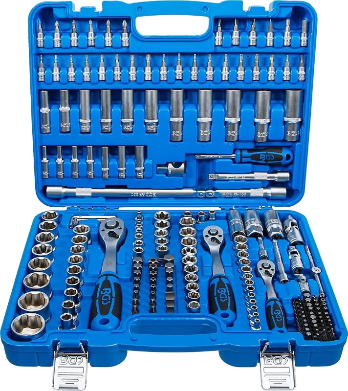 Jogo de Soquetes BGS 2292 Super Lock em Aço Cromo-Vanádio, 192 Peças, Encaixes de 6,3 mm (1/4 pol.), 10 mm (3/8 pol.) e 12,5 mm (1/2 pol.)