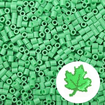 ZHIYUXI 2500Pcs Green Fuse Beads 5mm Iron Beads Melty Beads Hama Beads
