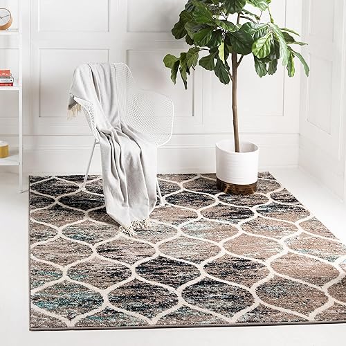 Miniatura 196 de Rugs.com Lattice Frieze Collection Alfombra – 4 x 6 pies, alfombra mediana negra perfecta para salas de estar, comedores grandes, planos abiertos