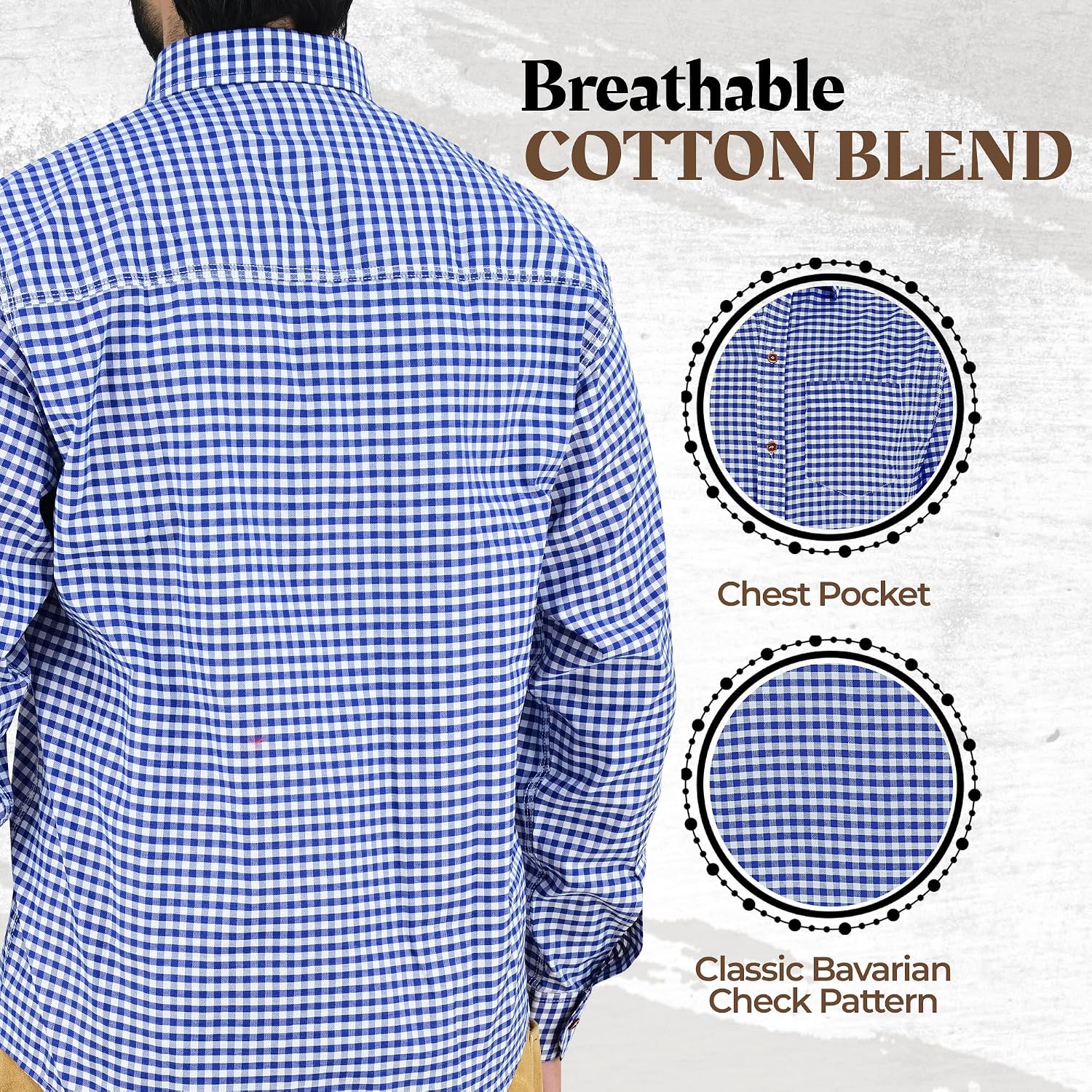 TRENDS Men’s Bavarian Oktoberfest Shirt – Traditional German Lace-Up Collar Pullover – Soft, Breathable Cotton Blend