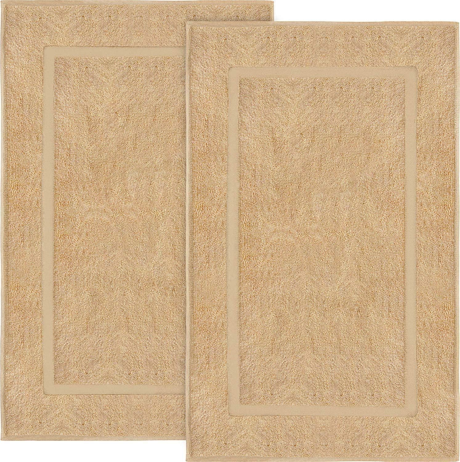 Bath Mat Towels by Alurri – Washable Bathroom Rugs - Absorbent Cotton Baby - Kids Bath Mats - 2 Pack Bundle, Non Rubber Back Tub-Shower Reversible Bath Rug - Non Slip Bathroom Floor Sink Mats