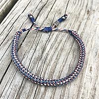 Vista 103 de Rumi Sumaq Nautical Rope Bracelet for Men, Women & Kids - Waterproof Hand-Knotted Adjustable Pull Tie - Martha’s Vineyard Island Map, Sailor Rope &