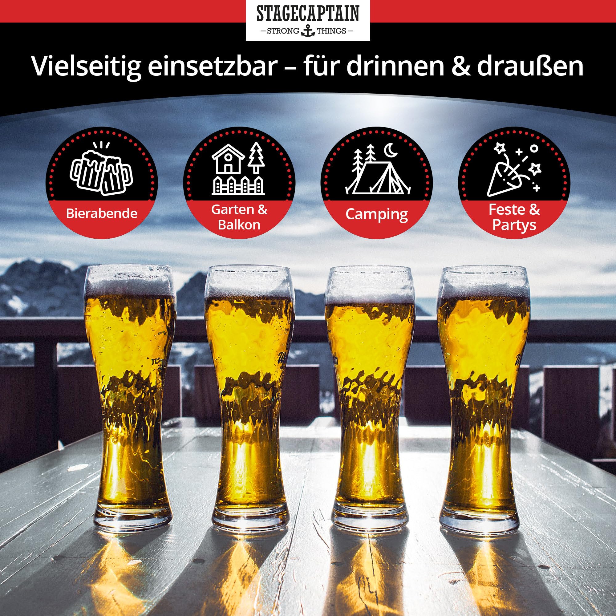 Stagecaptain Hirschgarten Set Tavolo Da Birreria Per Balcone 117 cm Grigio