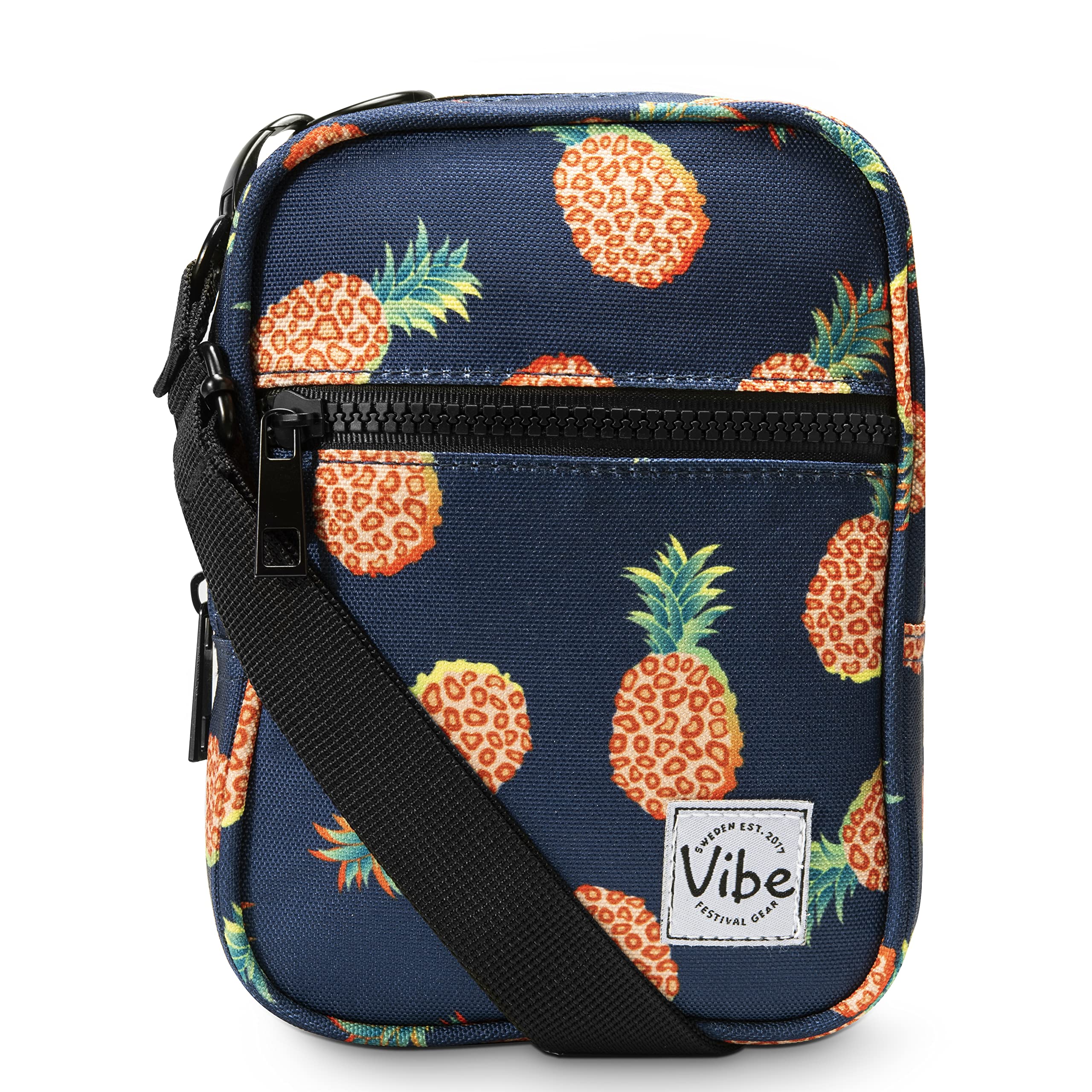 Vibe Festival Gear Small Crossbody Sling Bag for Women Men 5in1 Multi-Use from (rPET) Recycled Polyester Belt Bag Cross Body Backpack Fanny Pack Purse