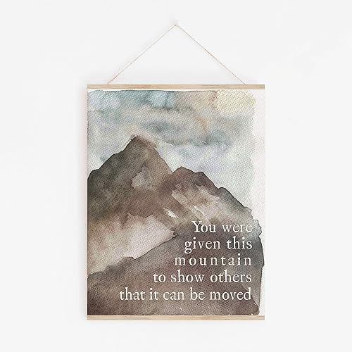 Miniatura 3 de Arte de pared con cita motivacional "Move Mountains", impresión artística inspiradora de acuarela de 8 x 10 pulgadas sin marco, ideal para