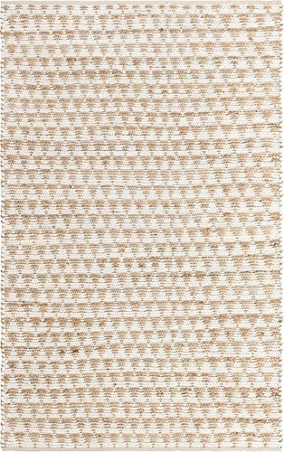 Miniatura 8 de Unique Loom Chindi Jute Collection - Alfombra rectangular de 5 pies 1 pulgada x 8 pies, color blanco y natural