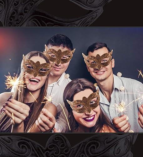 Miniatura 6 de Máscara fantasma veneciana metálica Steampunk