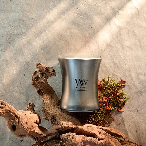 Vista 156 de WoodWick - Vela mediana de reloj de arena, aroma Fireside, cera de mezcla de soja prémium, se agrieta mientras se quema, perfecta para regalo, 9.7