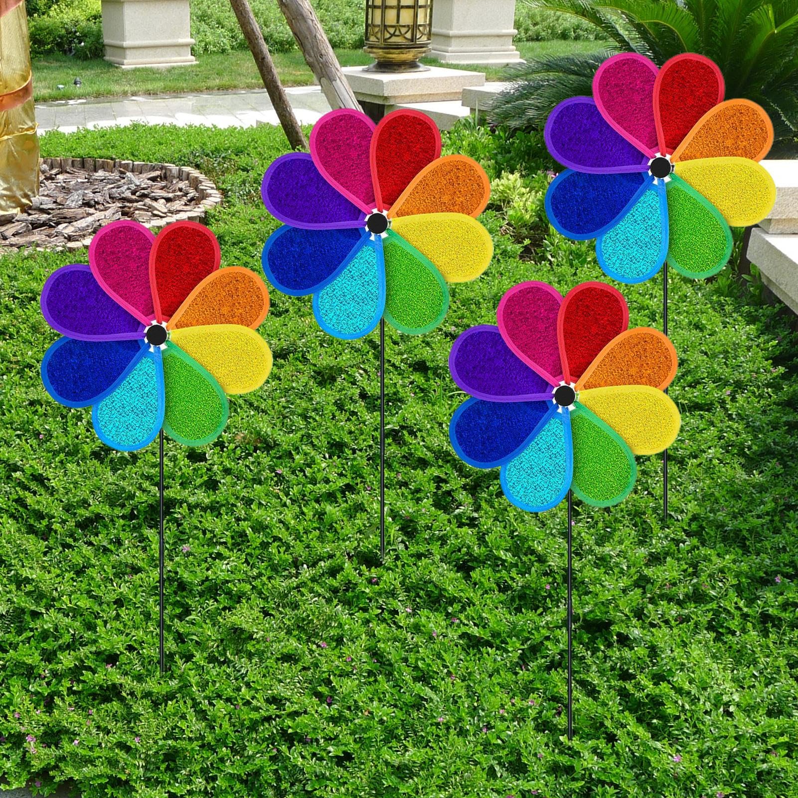 4 Stuks Roestvrijstalen Vogelafweerspinners – Reflecterende 3D-schijven Voor Tuin, Terras En Erf – Effectief En Decoratief