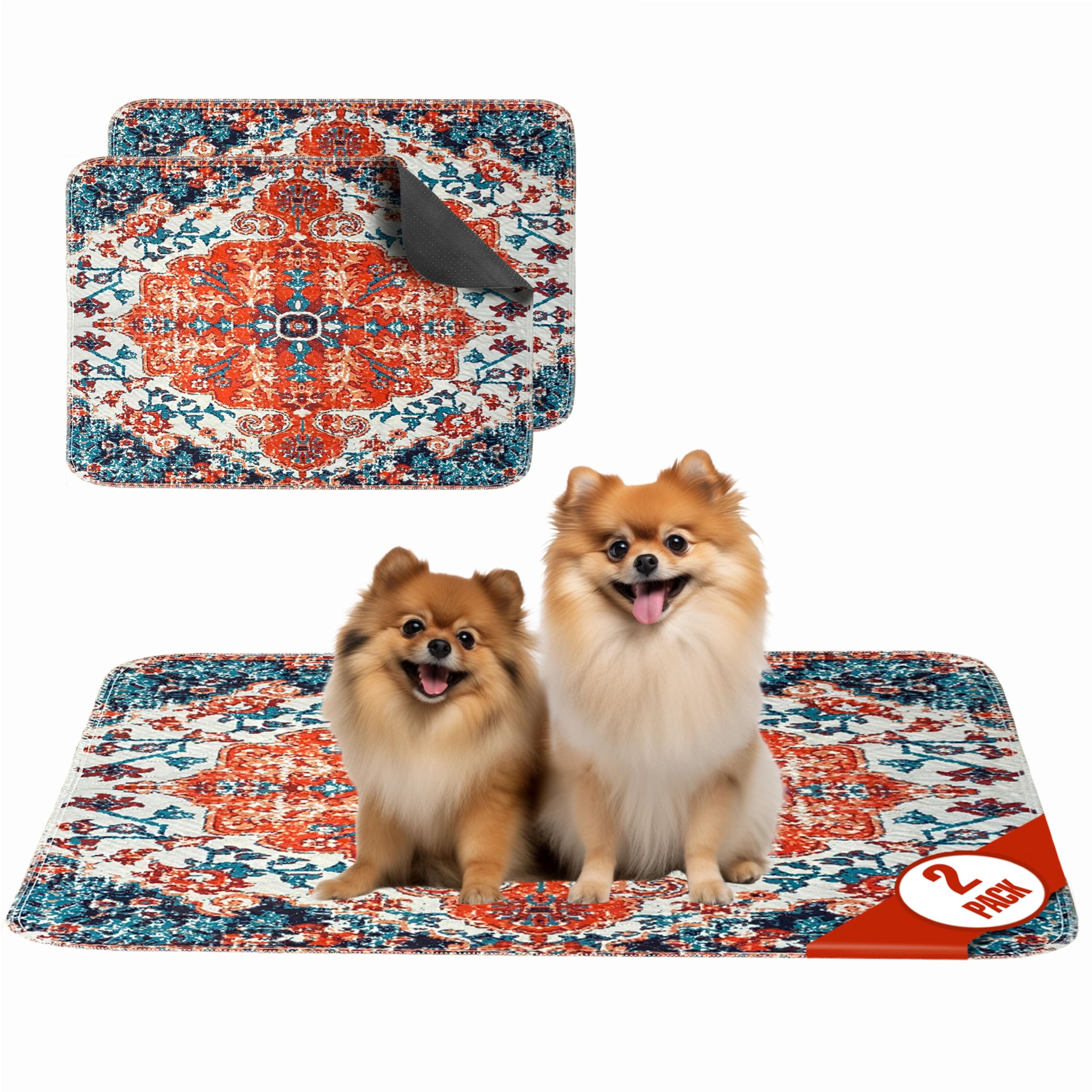 Washable Pee Pads for Dogs - Super Absorbent Reusable Puppy Training Pads - 100% Waterproof, Leak-Proof & Non-Slip Whelping Pads for Pet Housebreaking