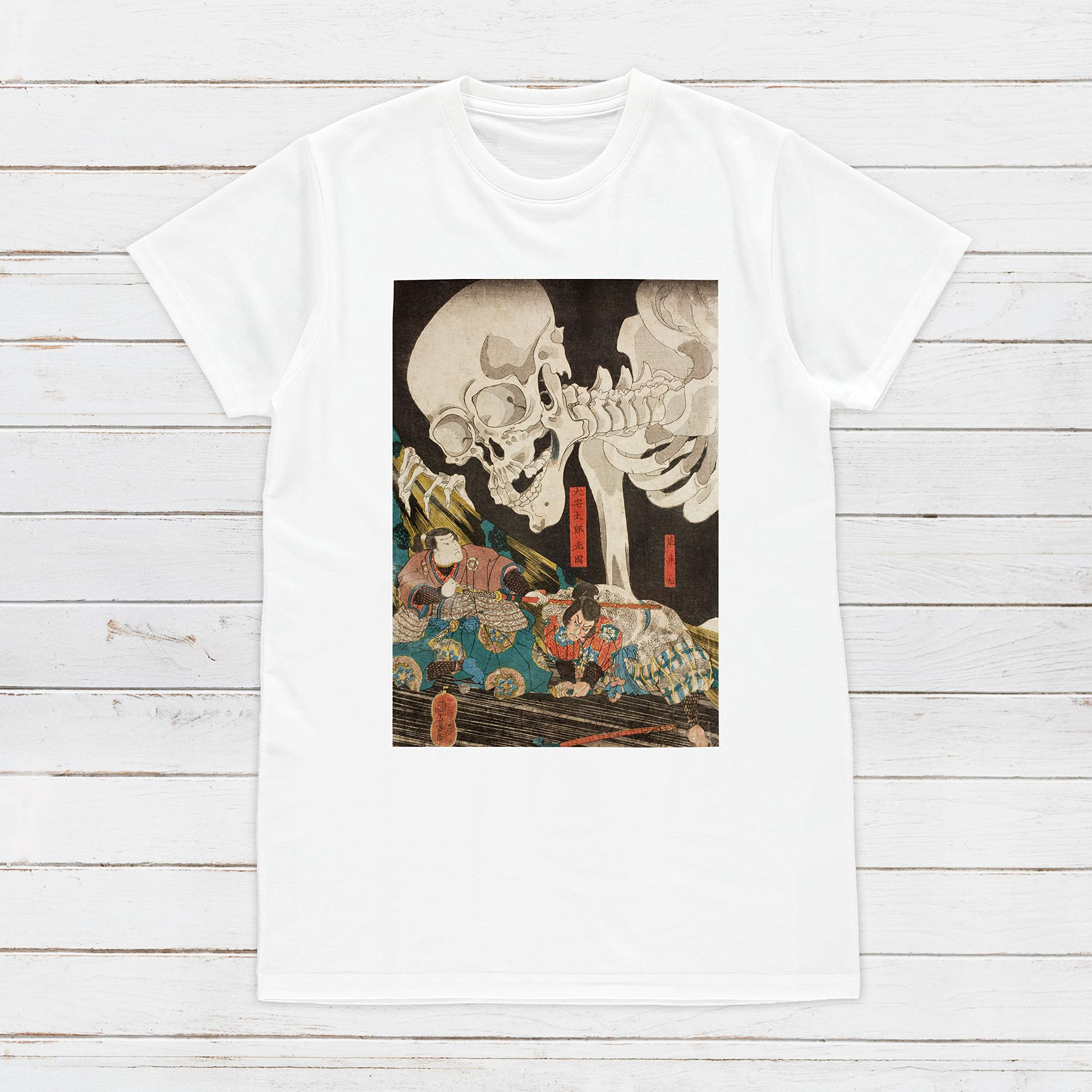 Japanisches T-Shirt Mit Kalligraphie-Druck: Yuki - Mut - Unisex Shirt In Elfenbeinfarbe - Von Strand Clothing