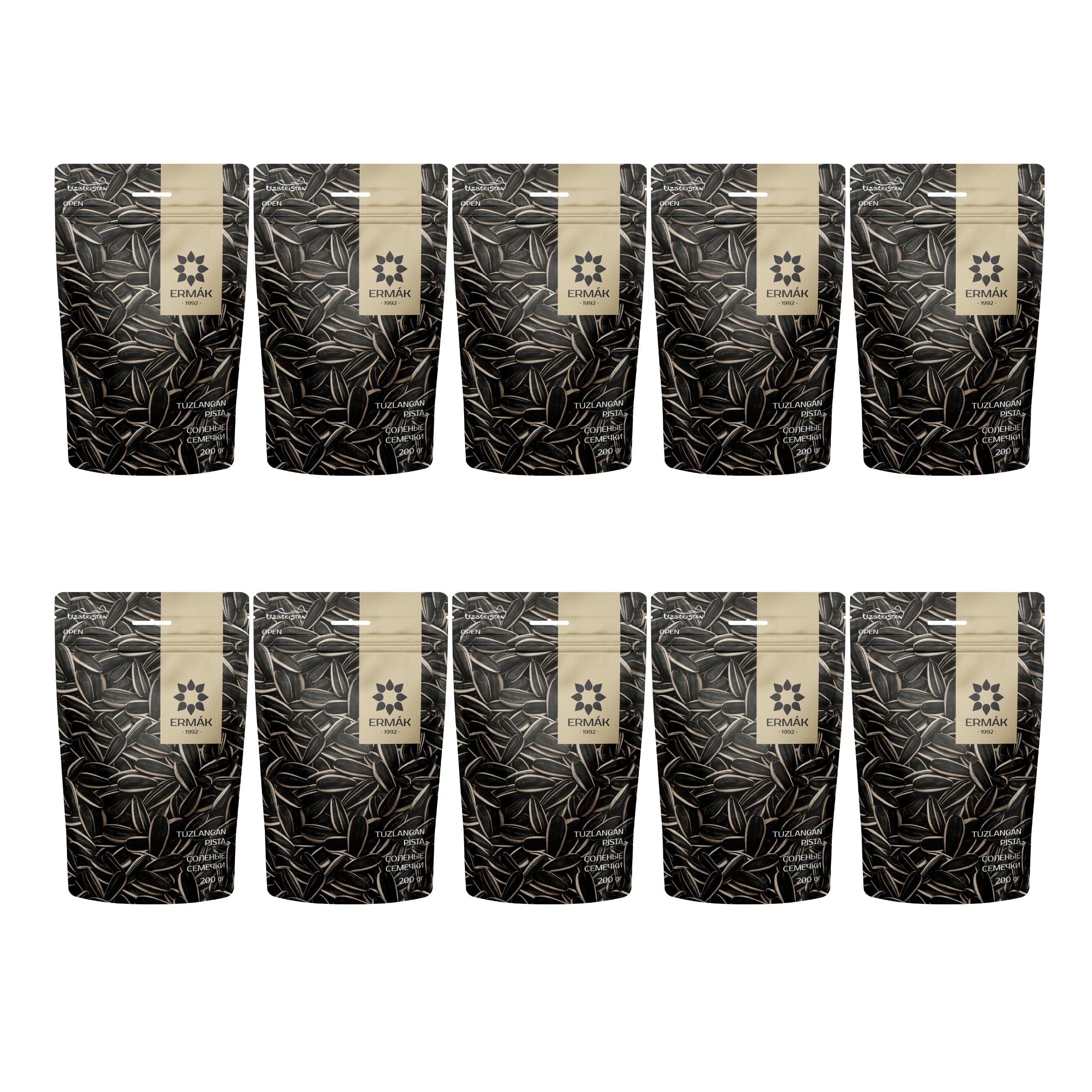 ERMAK nasiona słonecznika (solone) 200 g, 10 szt. zestaw