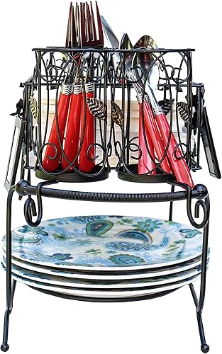 Miniatura 9 de Organizador de utensilios  Organizador de cubiertos o servilletas, cubiertos y soporte para platos, el organizador ideal de 2 piezas de accesorios