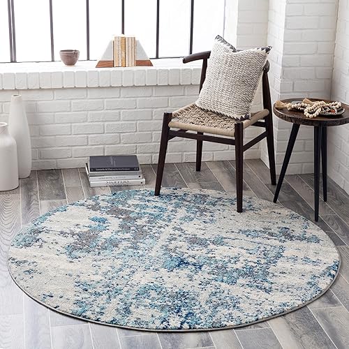 Artistic Weavers Arti Modern Abstract Area Rug, 7'10" Round, Blue