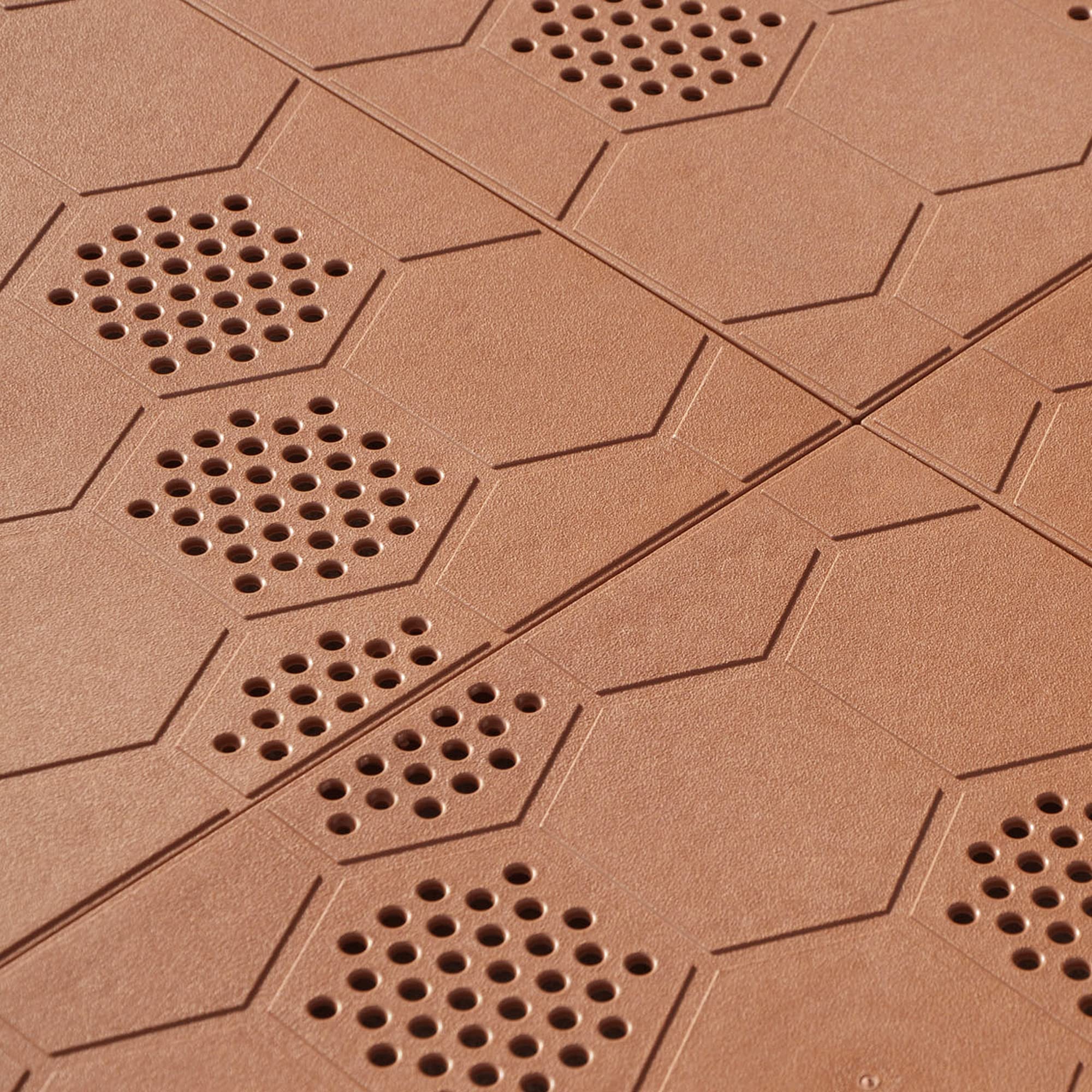 Confezione da 6 piastrelle di plastica per pavimento esterno di 39x39x2,5 cm. Superficie totale 0.9m². Collezione facile - Terracota