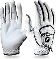 Luva de golfe – Luvas de golfe profissionais – Luva de golfe de couro premium – Aderência máxima – Branca – Luva de golfe masculina