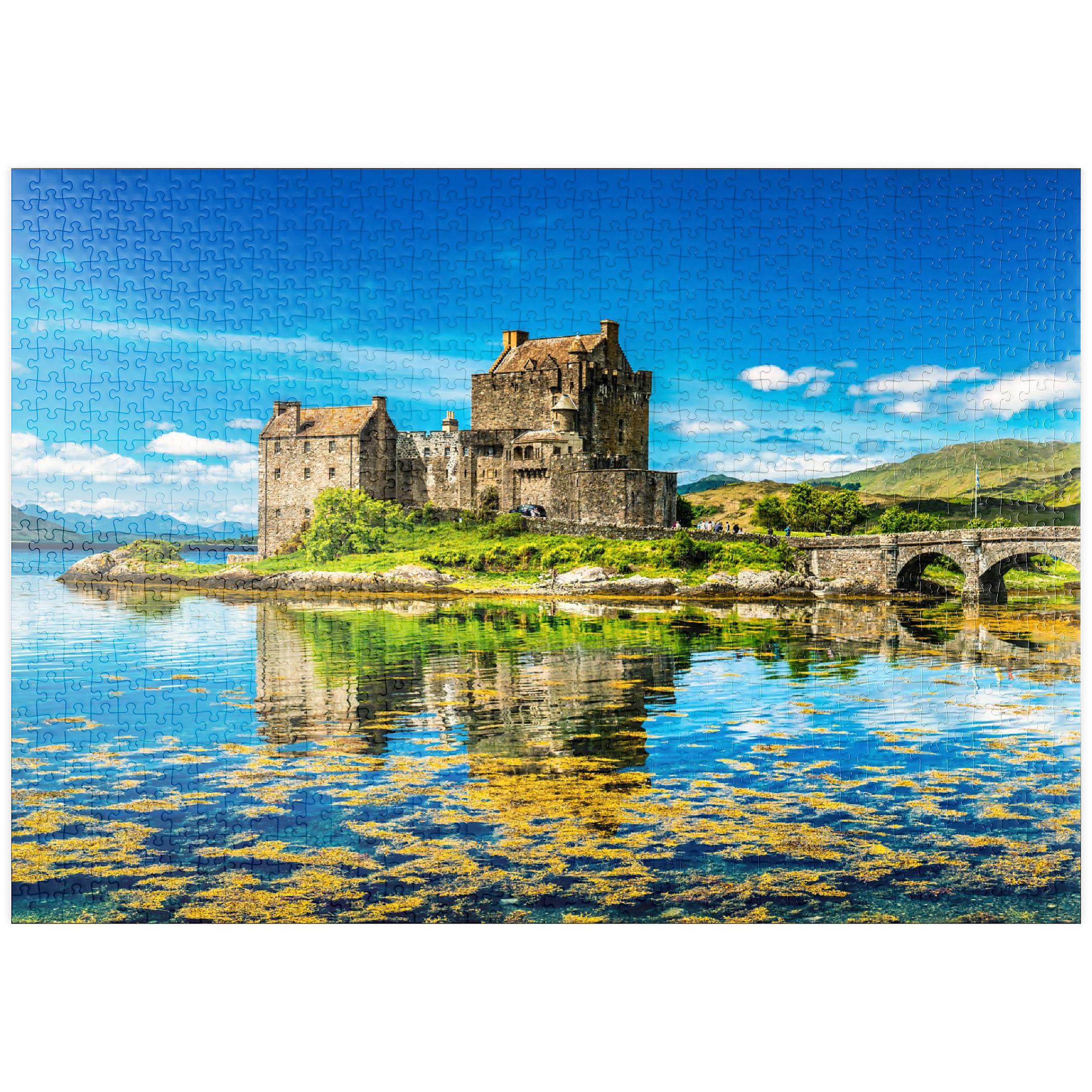 Eilean Donan Castle On A Warm Summer Day - Dornie, Scotland - Premium 1000 pieces Puzzle - MyPuzzle special collection from Puzzle Galaxy