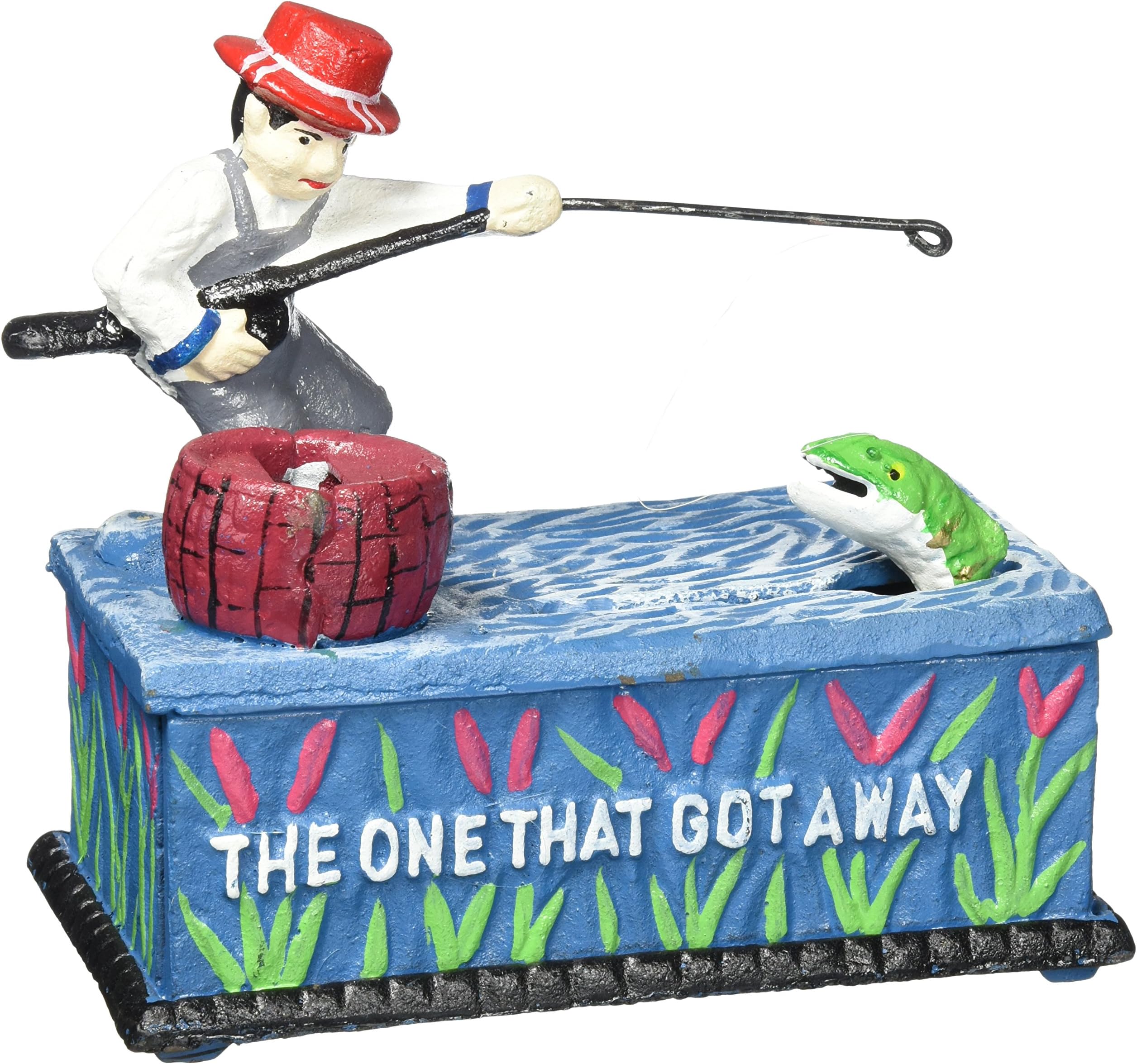 Design Toscano The Fisherman: The One that Got Away Collectors Mechanical Coin Bank