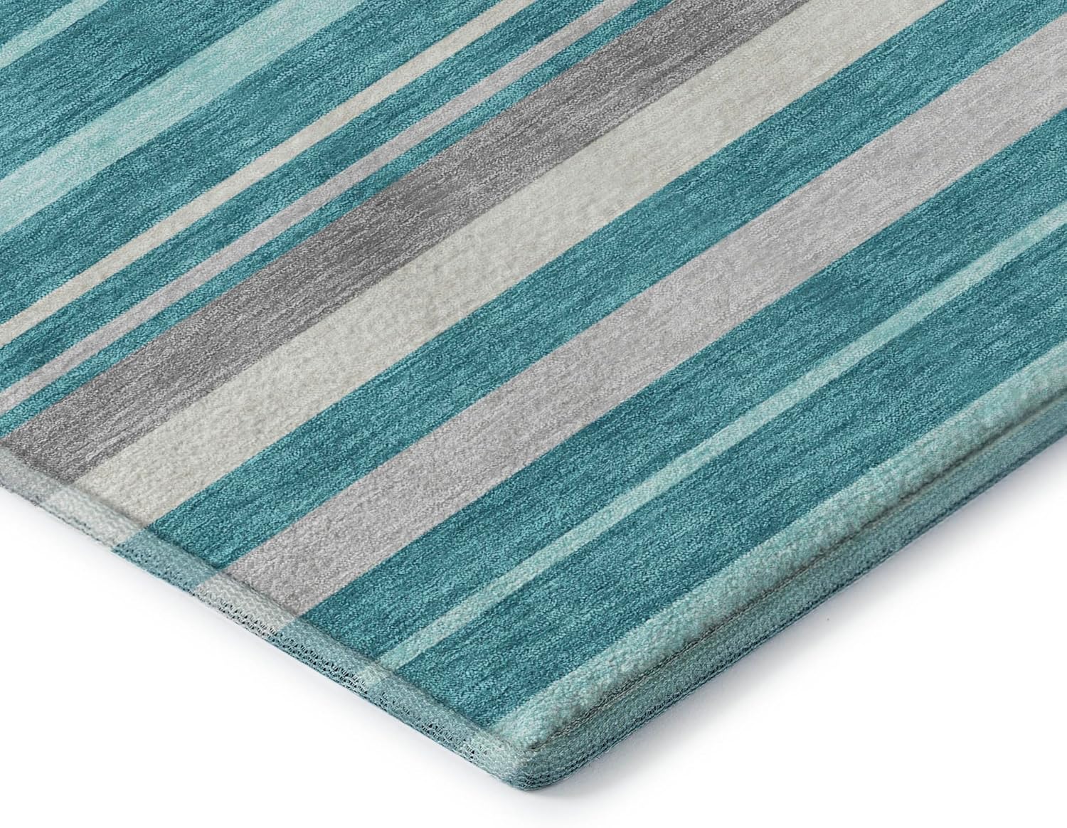Addison Rugs Mayfield AMF879 Teal 1'8" x 2'6" Indoor Premium Machine Washable Rug, Silky Soft, Easy Clean, Non Shedding, Bedroom, Living Room, Dining Room, Kitchen, Patio Rug
