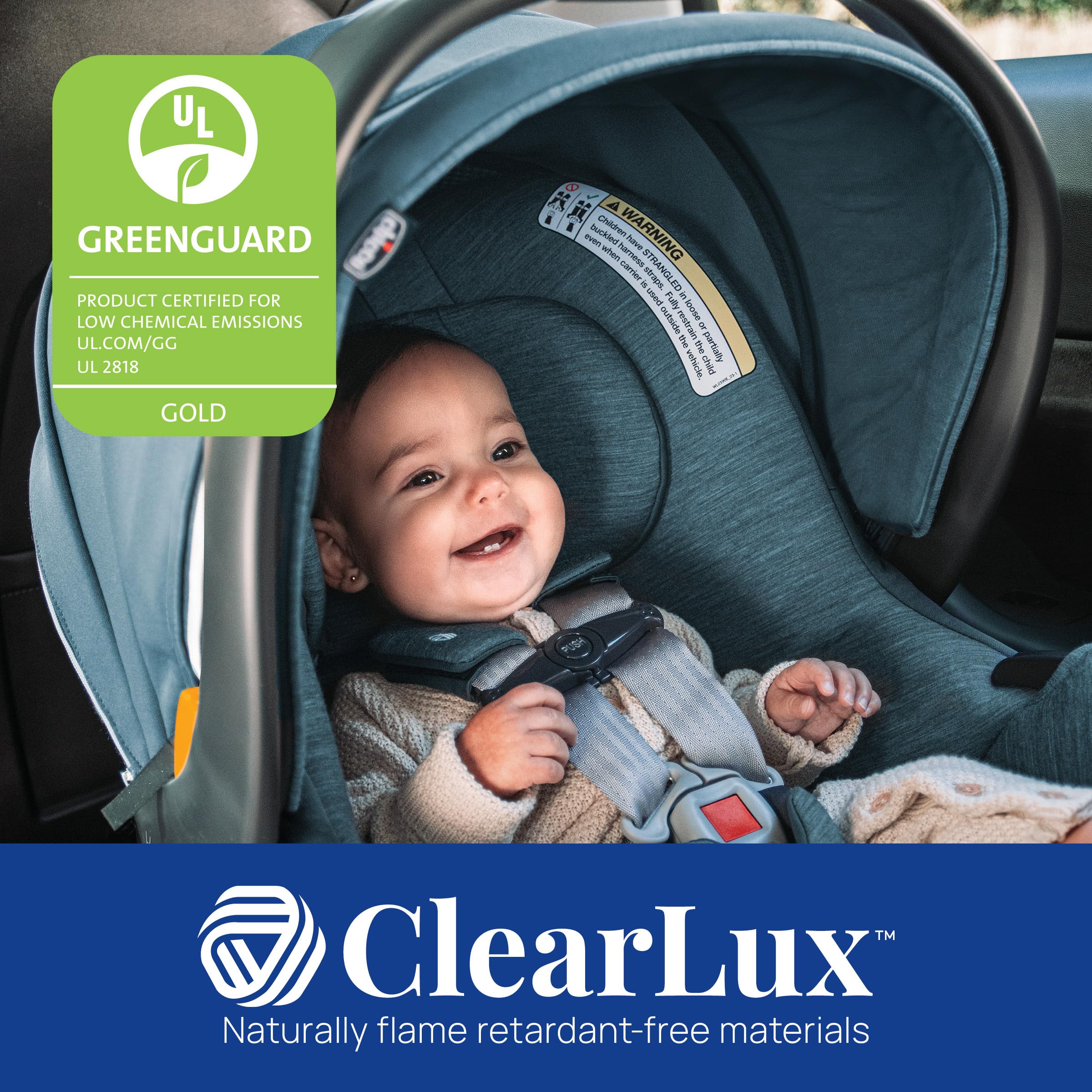 Condition photo showing As Is for chicco keyfit max zip clearlux infant car seat and base, rear-facing seat for infants 4-30 lbs., zip-open privacy shield, compatible with chicco strollers, baby travel gear | verona/grey