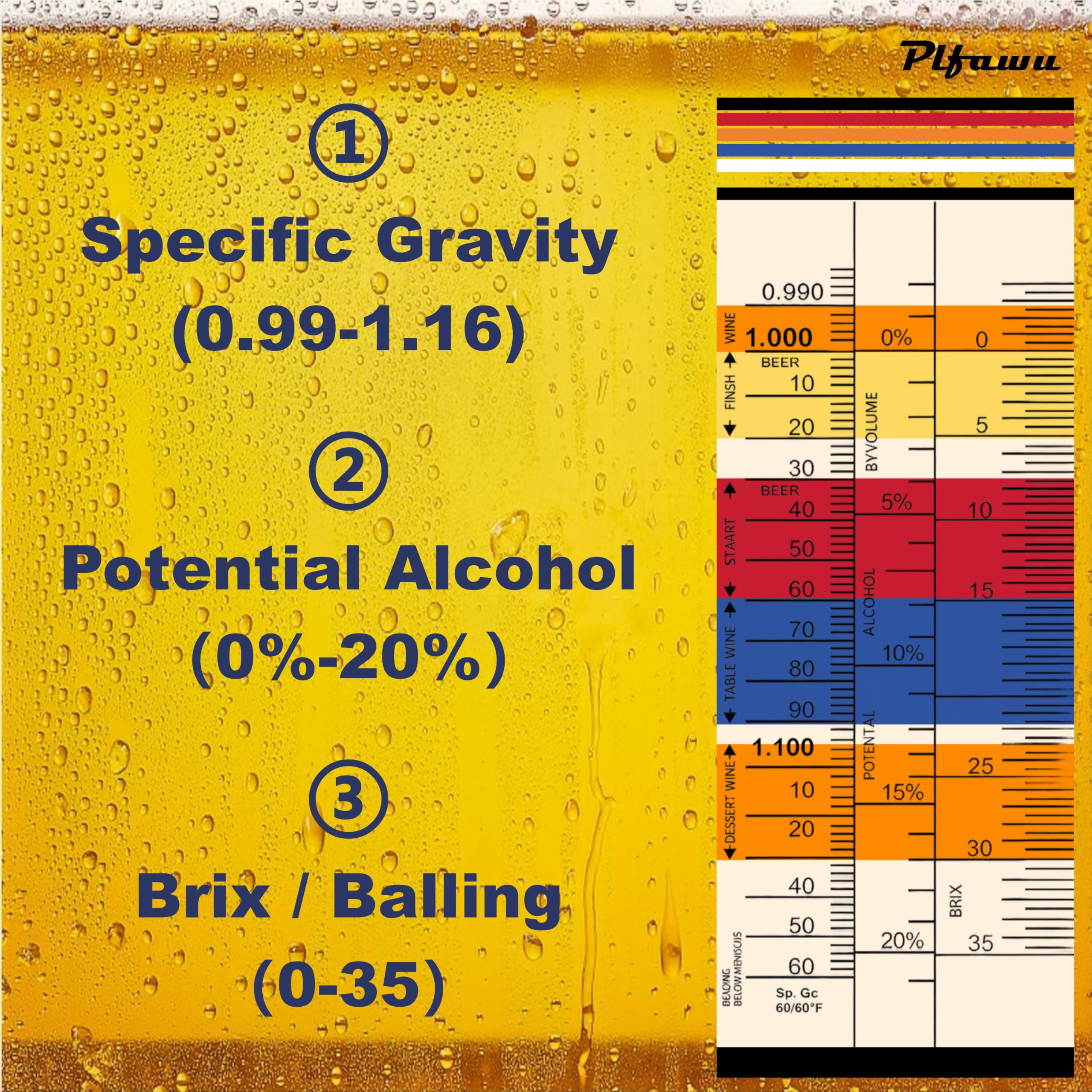 Lab Hydrometer Kit - ABV, Brix & SG Tester -5