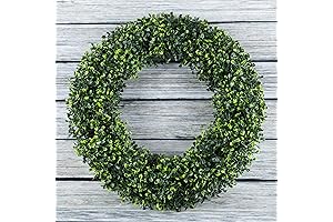 19.5-Inch Artificial Boxwood Wreath for Year-Round Decoration